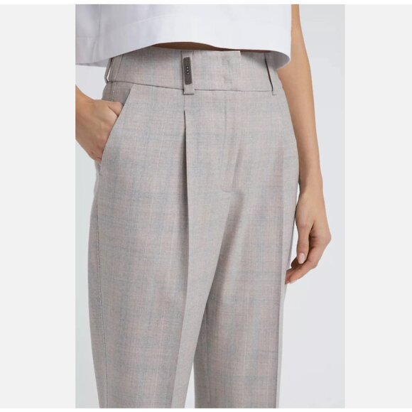 Peserico Virgin wool and Lurex fabric trousers - Picture 4 of 11